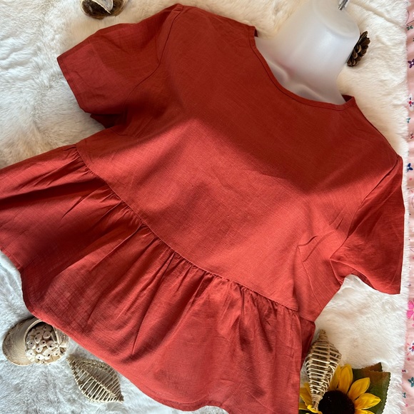 🌸3/$12,SHEIN blouse size L, new brown color - Picture 4 of 11